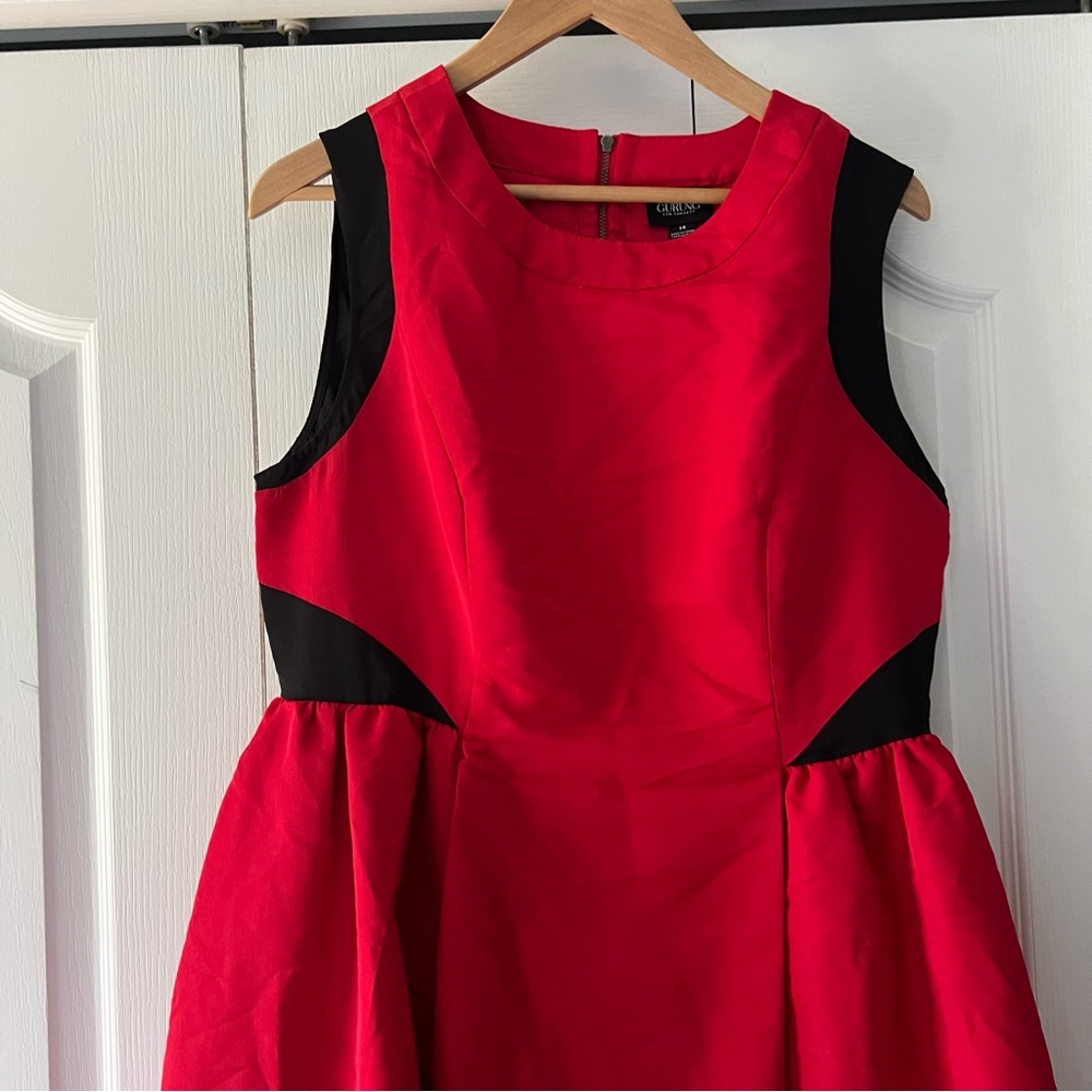 Prabal Gurung for Target Red Sleeveless Dress Black Accents Size 14 - Picture 13 of 16